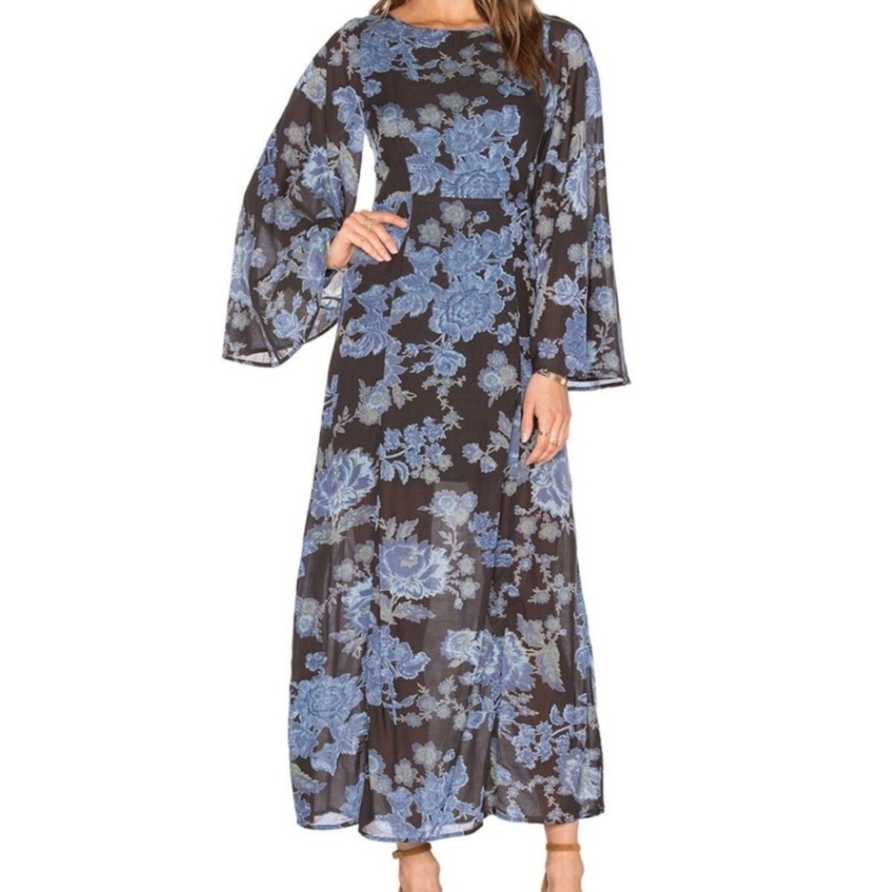 Free People Melrose Floral Maxi Dress | Open Back | Boho Romantic - Picture 2 of 8